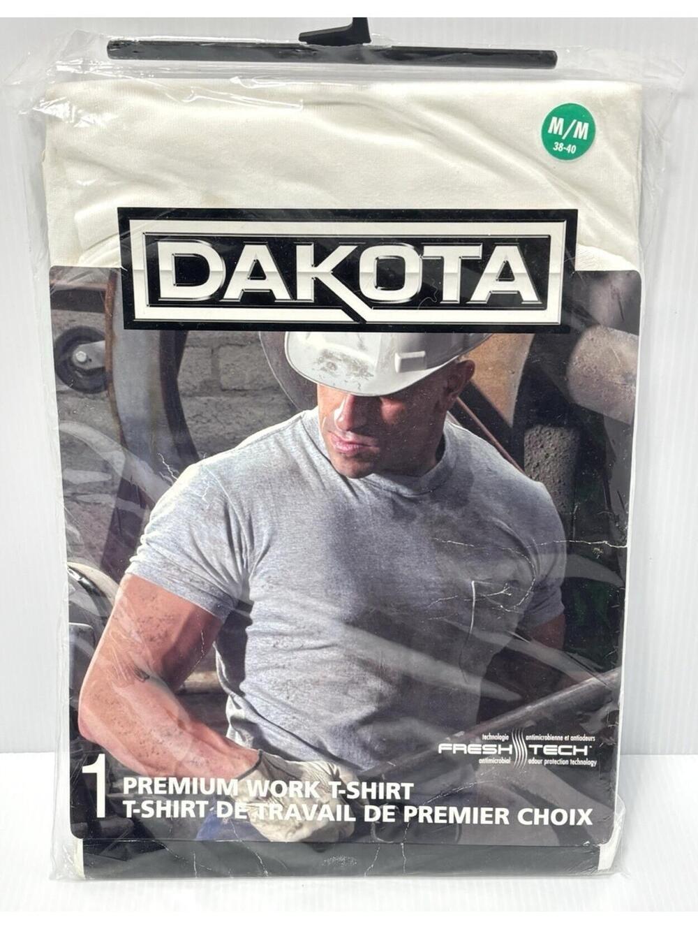 Dakota Premium Work T-Shirt Mens Medium Grey FreshTech Odor Control Heavy Duty